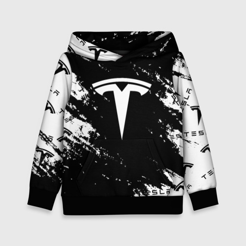 Детская толстовка 3D Tesla logo texture, цвет черный