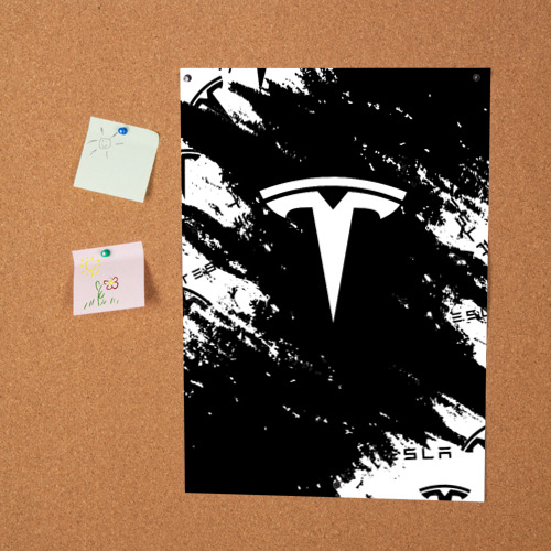 Постер Tesla logo texture - фото 2