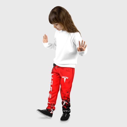 Детские брюки 3D Tesla следы от шин, цвет 3D печать - фото 3