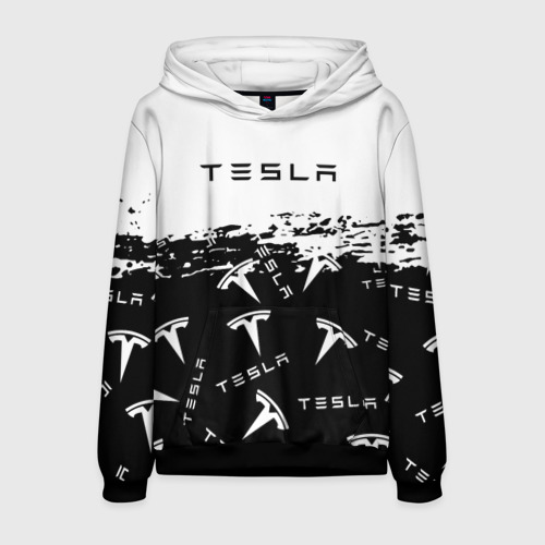 Мужская толстовка 3D [Tesla] - Black & White, цвет черный