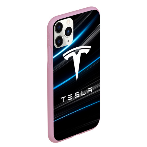 Чехол для iPhone 11 Pro Max матовый [Tesla] - Неоновые полосы , цвет розовый - фото 3