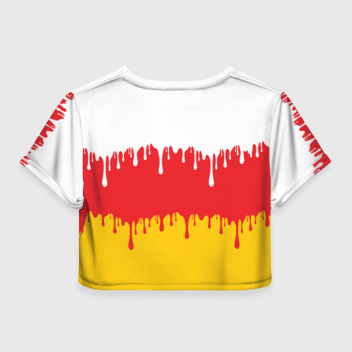 Женская футболка Crop-top 3D Северная Осетия Алания потёки, цвет 3D печать - фото 2