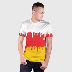 Мужская футболка 3D Slim Северная Осетия Алания потёки - фото 2