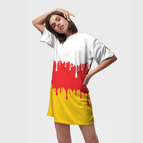 Платье-футболка 3D Северная Осетия Алания потёки, цвет 3D печать - фото 3