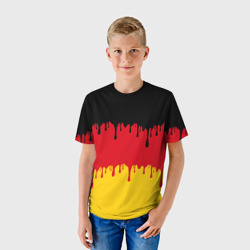 Детская футболка 3D Флаг Германии потёки - фото 2