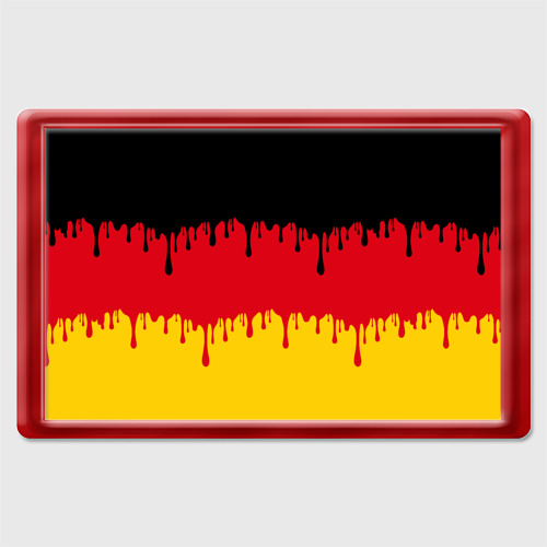 Магнит 45*70 Флаг Германии потёки, цвет красный
