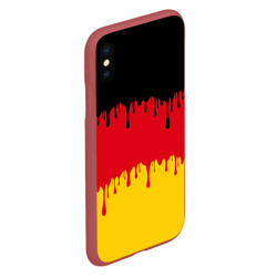 Чехол для iPhone XS Max матовый Флаг Германии потёки - фото 2