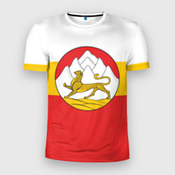 Мужская футболка 3D Slim Северная Осетия Алания Флаг