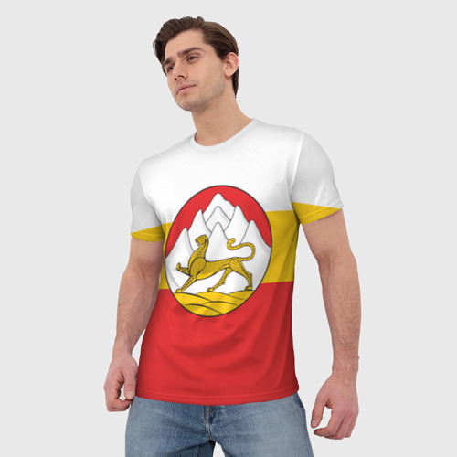 Мужская футболка 3D Северная Осетия Алания Флаг, цвет 3D печать - фото 3