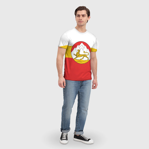 Мужская футболка 3D Северная Осетия Алания Флаг, цвет 3D печать - фото 5
