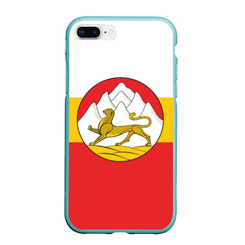Чехол для iPhone 7Plus/8 Plus матовый Северная Осетия Алания Флаг, цвет мятный