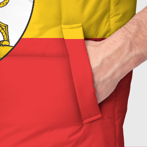 Мужской жилет утепленный 3D Северная Осетия Алания Флаг, цвет светло-серый - фото 6