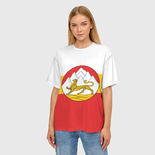 Женская футболка oversize 3D Северная Осетия Алания Флаг, цвет 3D печать - фото 3
