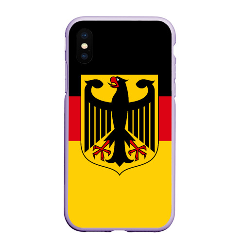 Чехол для iPhone XS Max матовый Германия - Germany, цвет светло-сиреневый