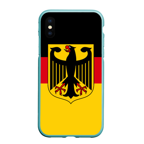 Чехол для iPhone XS Max матовый Германия - Germany, цвет мятный