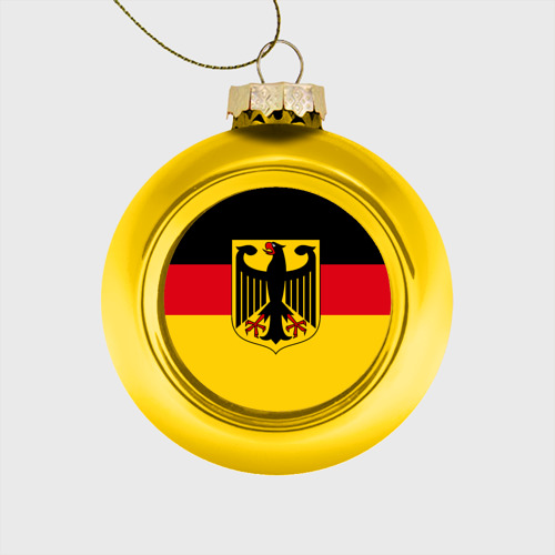 Стеклянный ёлочный шар Германия - Germany, цвет золотой