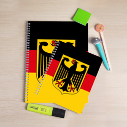 Тетрадь с принтом Германия - Germany для любого человека, вид спереди №2. Цвет основы: точка