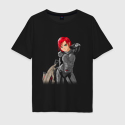 Мужская футболка хлопок Oversize Commander Shepard by sexygirlsdraw