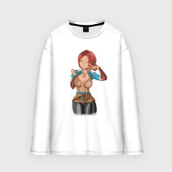 Мужской лонгслив oversize хлопок Triss Merigold by sexygirlsdraw