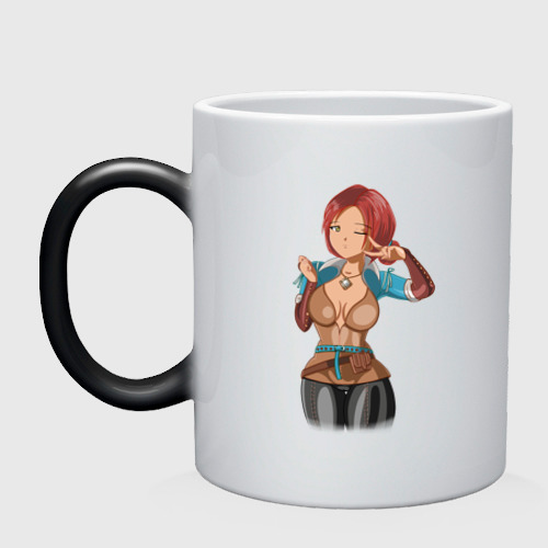 Кружка хамелеон Triss Merigold by sexygirlsdraw, цвет белый + черный