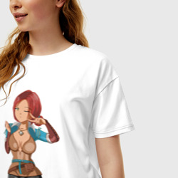 Женская футболка хлопок Oversize Triss Merigold by sexygirlsdraw - фото 2