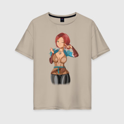 Женская футболка хлопок Oversize Triss Merigold by sexygirlsdraw