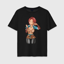 Женская футболка хлопок Oversize Triss Merigold by sexygirlsdraw