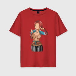 Женская футболка хлопок Oversize Triss Merigold by sexygirlsdraw