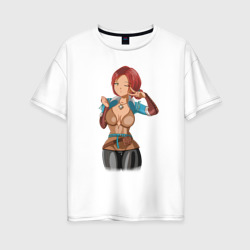 Женская футболка хлопок Oversize Triss Merigold by sexygirlsdraw