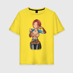 Женская футболка хлопок Oversize Triss Merigold by sexygirlsdraw