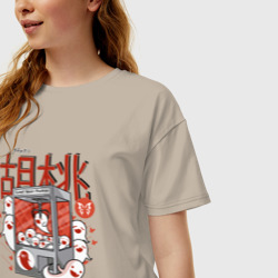 Женская футболка хлопок Oversize Автомат с призраками Ху Тао Геншин - фото 2