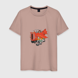 Моркводировщик самолёт – Мужская футболка хлопок с принтом купить со скидкой в -20%