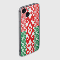 Чехол для iPhone 15 силиконовый с защитой камеры Белоруссия Обережные Узоры Алатырь - фото 2