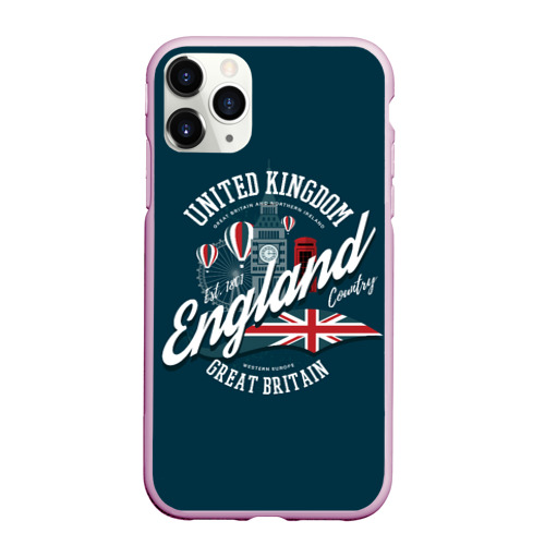Чехол для iPhone 11 Pro матовый Англия England, цвет розовый