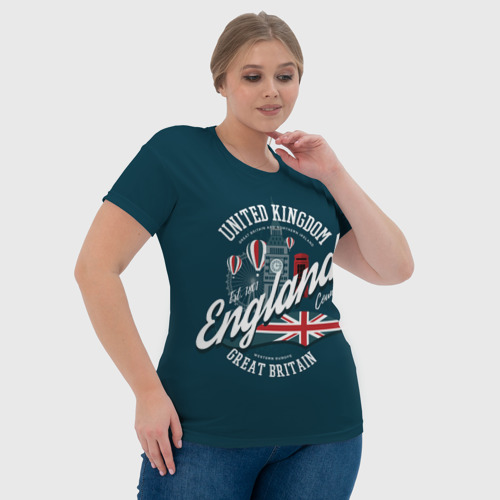 Женская футболка 3D Англия England, цвет 3D печать - фото 6
