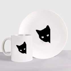 Набор: тарелка + кружка Всё тот же чёрный котяра!