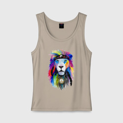 Женская майка хлопок Color lion! Neon!