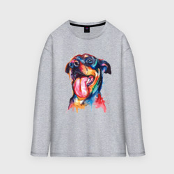 Мужской лонгслив oversize хлопок Color rottweiler