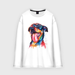 Мужской лонгслив oversize хлопок Color rottweiler