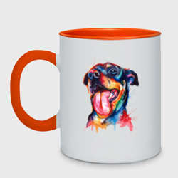 Кружка двухцветная Color rottweiler