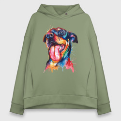 Женское худи Oversize хлопок Color rottweiler