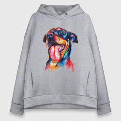 Женское худи Oversize хлопок Color rottweiler