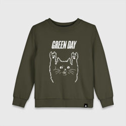 Детский свитшот хлопок Green Day Рок кот