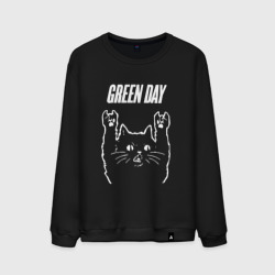 Мужской свитшот хлопок Green Day Рок кот