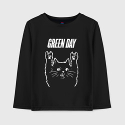 Детский лонгслив хлопок Green Day Рок кот