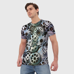 Мужская футболка 3D Стимпанк шестеренки Steampunk - фото 2