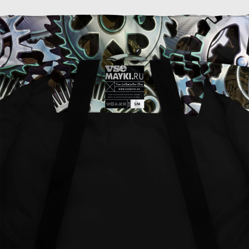 Женская зимняя куртка Oversize Стимпанк шестеренки Steampunk, цвет черный - фото 7