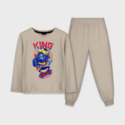 Детская пижама с лонгсливом хлопок Пёс король скейтборда