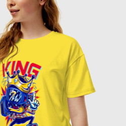 Женская футболка хлопок Oversize Пёс король скейтборда - фото 2