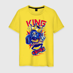 Мужская футболка хлопок Пёс король скейтборда